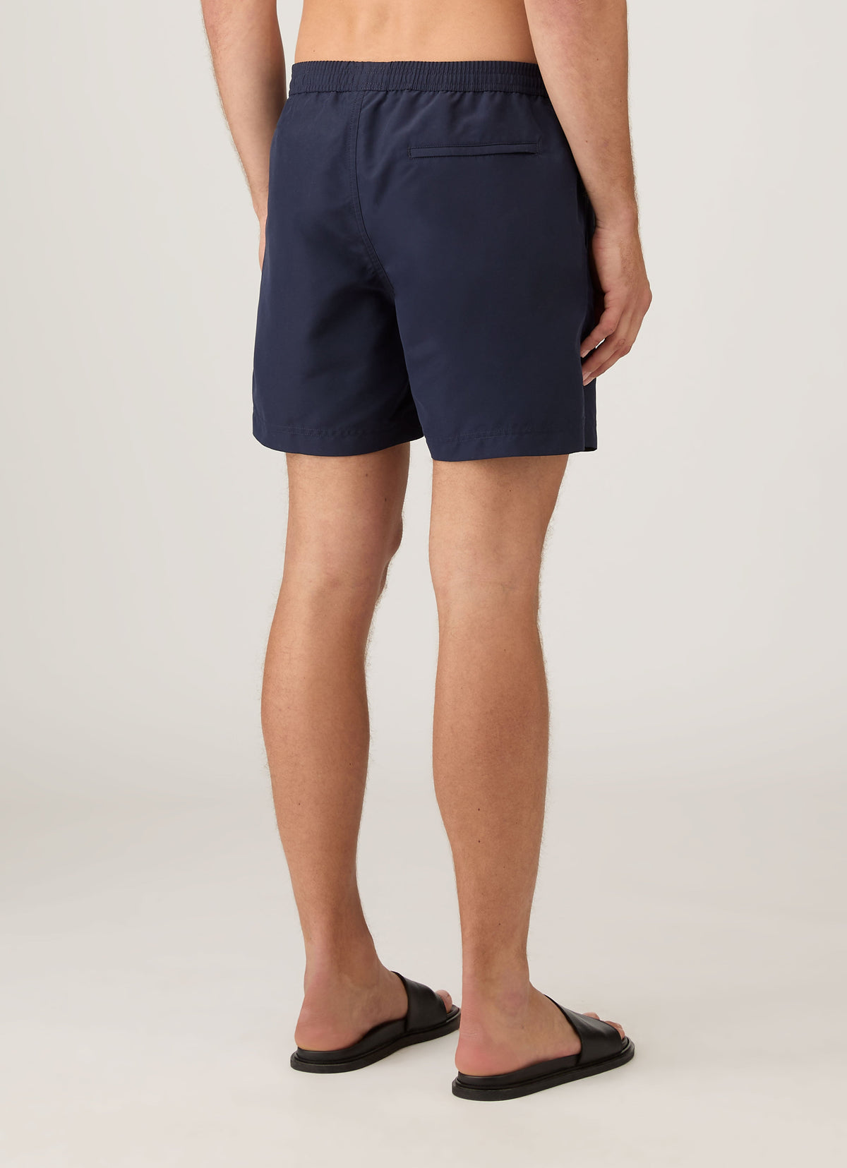 Mens Upcycled Marine Plastic Drawstring Swim Short In Navy 1