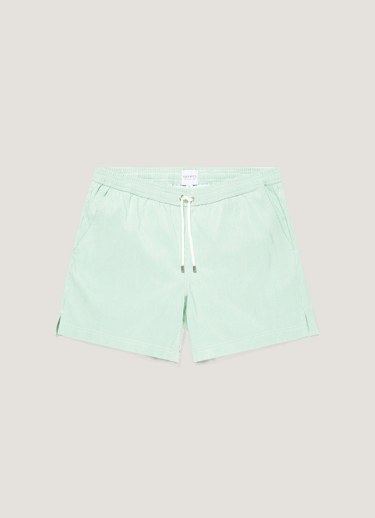 Mens Drawstring Swim Shorts In Bright Green White Mshr3705Fs Ston