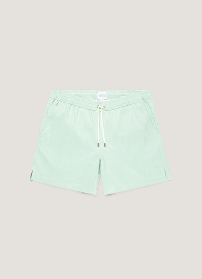 Mens Drawstring Swim Shorts In Bright Green White Mshr3705Fs Ston