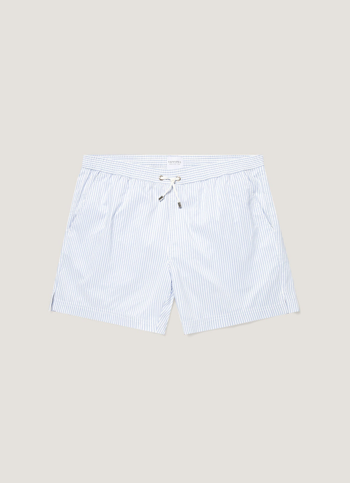 Mens Drawstring Swim Short In White Cool Blue Mshr3705S Stmj