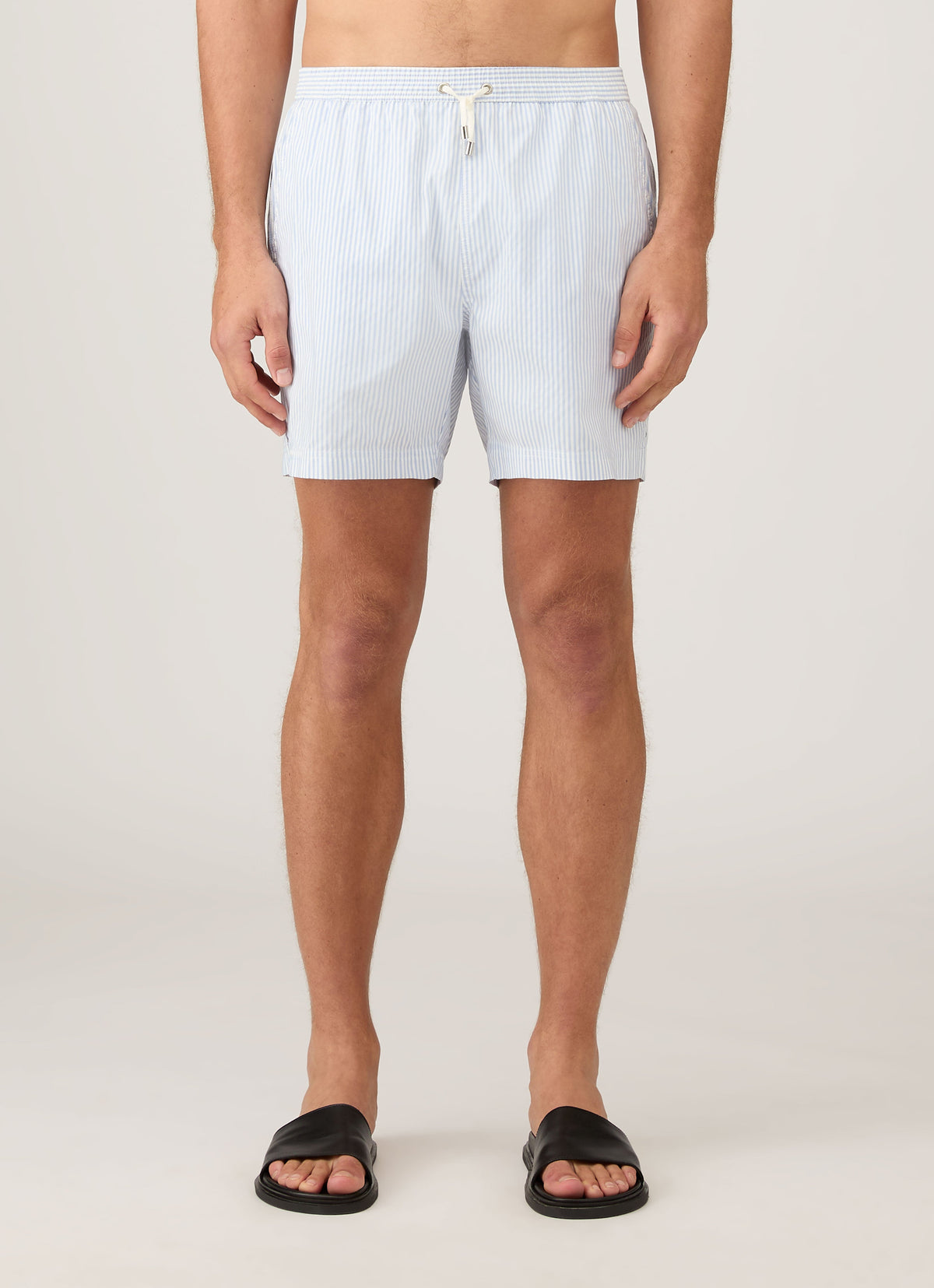Mens Drawstring Swim Short In White Cool Blue Mshr3705S Stmj