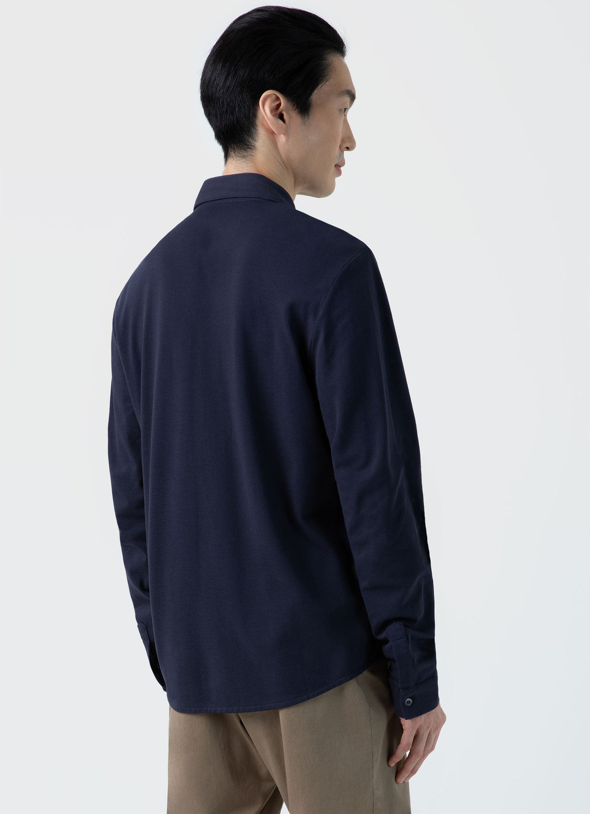 Mens Pima Pique Shirt In Navy