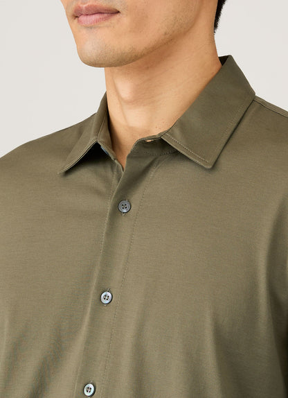 Mens Classic Jersey Shirt In Khaki Msht2047 Gngy
