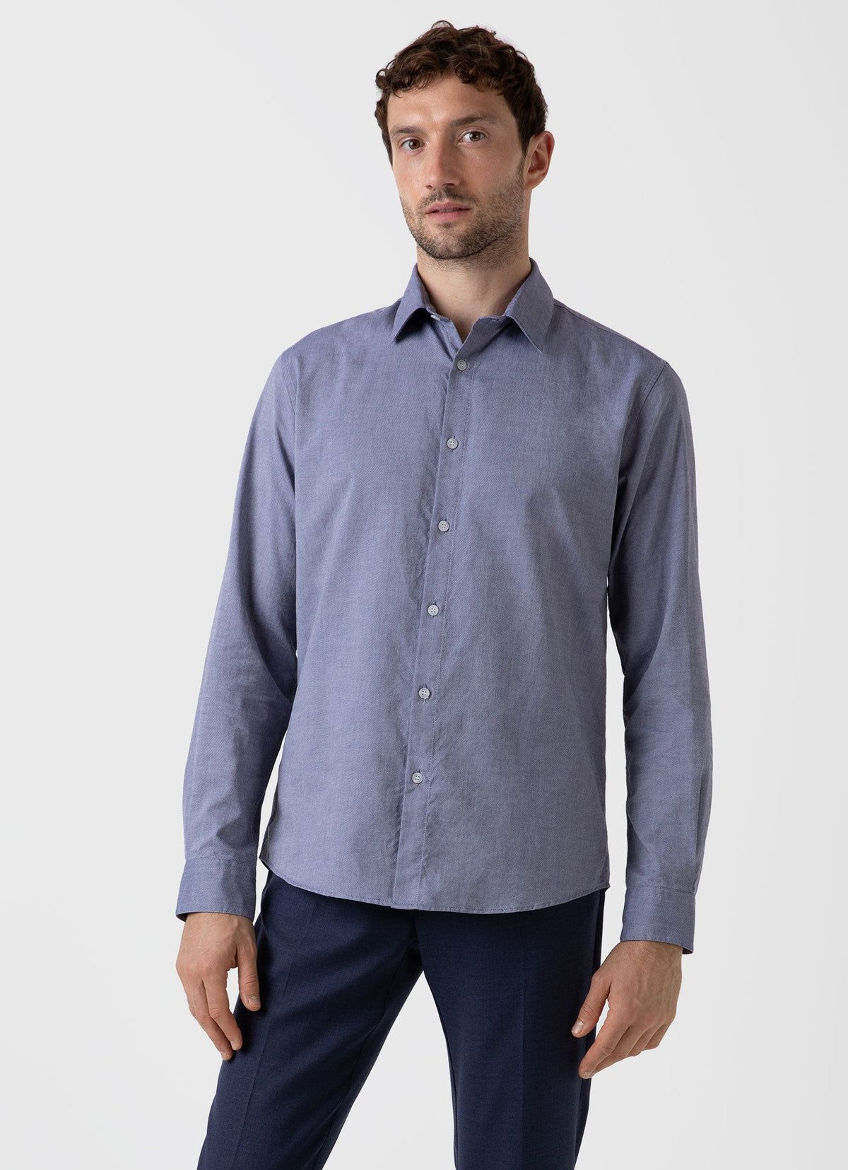 Men S Oxford Shirt In Dark Blue Oxford Msht2057 Bunu
