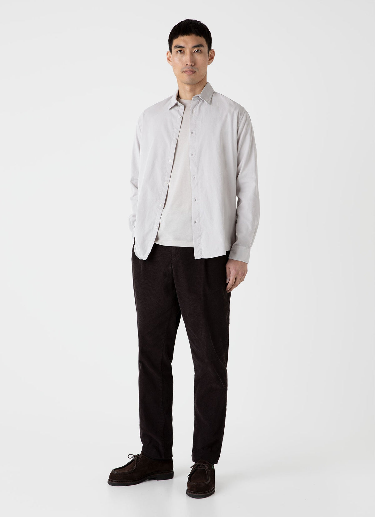Mens Fine Cord Shirt In Putty Msht2058 Whhq