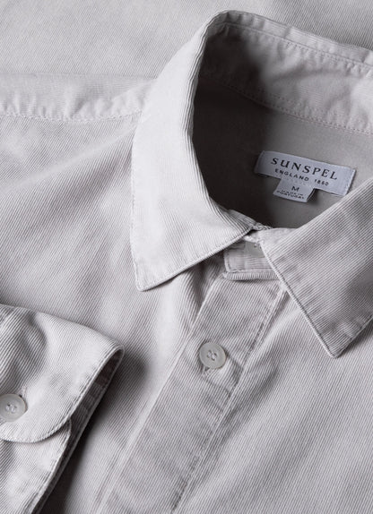 Mens Fine Cord Shirt In Putty Msht2058 Whhq