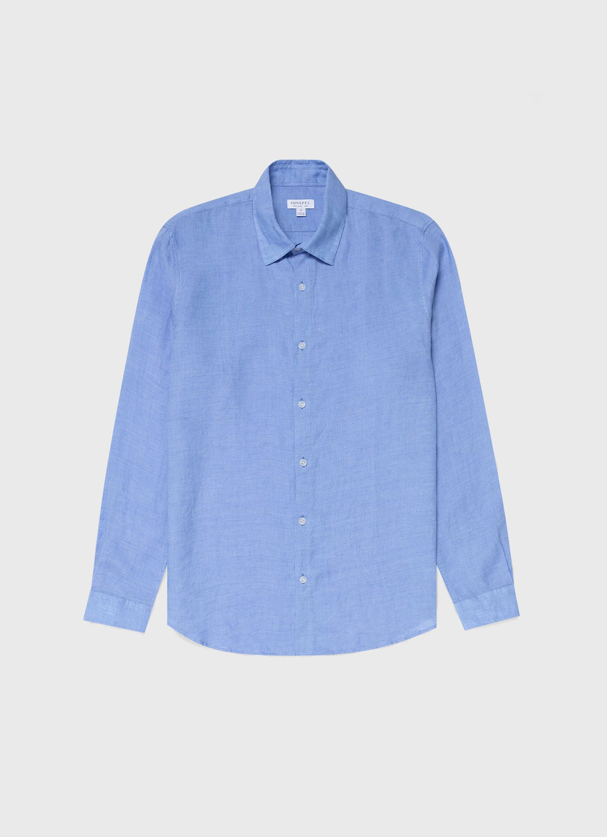 Mens Linen Long Sleeve Shirt In Cool Blue Msht2061 Busw
