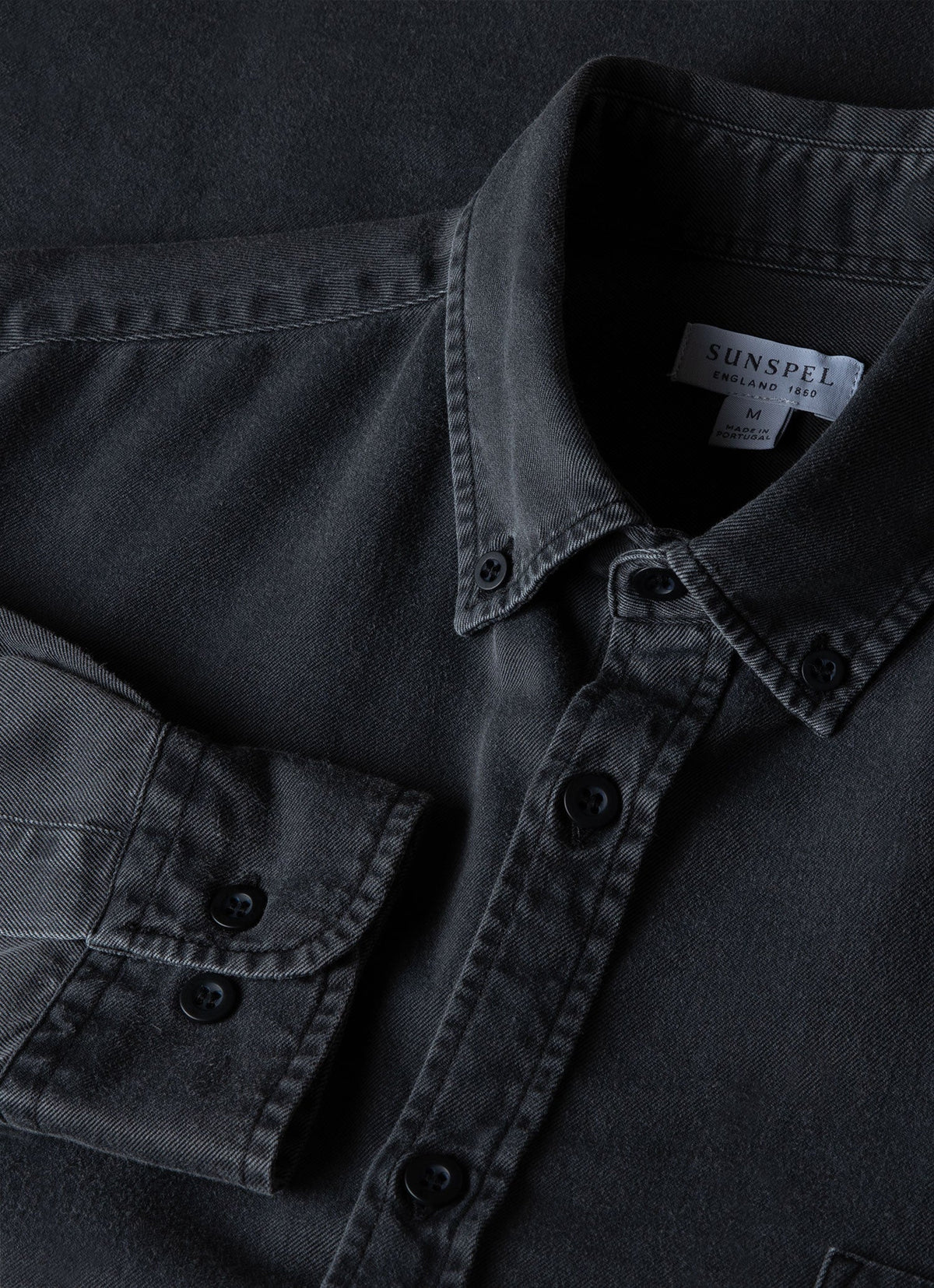 Mens Button Down Denim Shirt In Black Denim Wash Msht2062B Bkbh