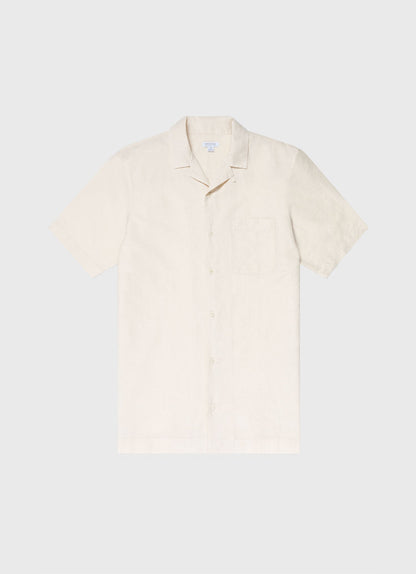 Mens Cotton Linen Shirt In Ecru Msht2066 Whcr