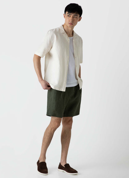 Mens Cotton Linen Shirt In Ecru Msht2066 Whcr