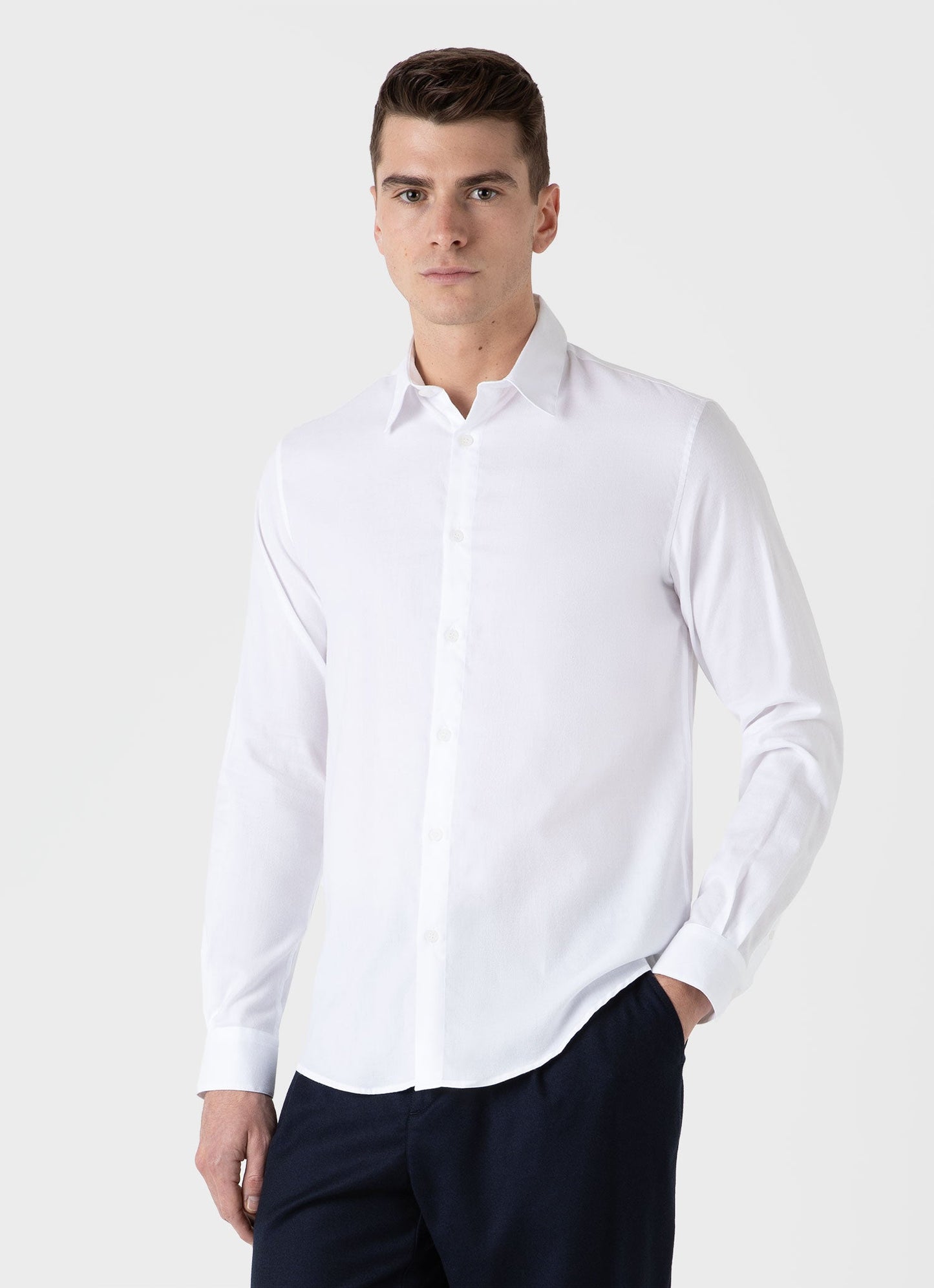 Mens Cotton Flannel Shirt In White Msht2075 Whaa