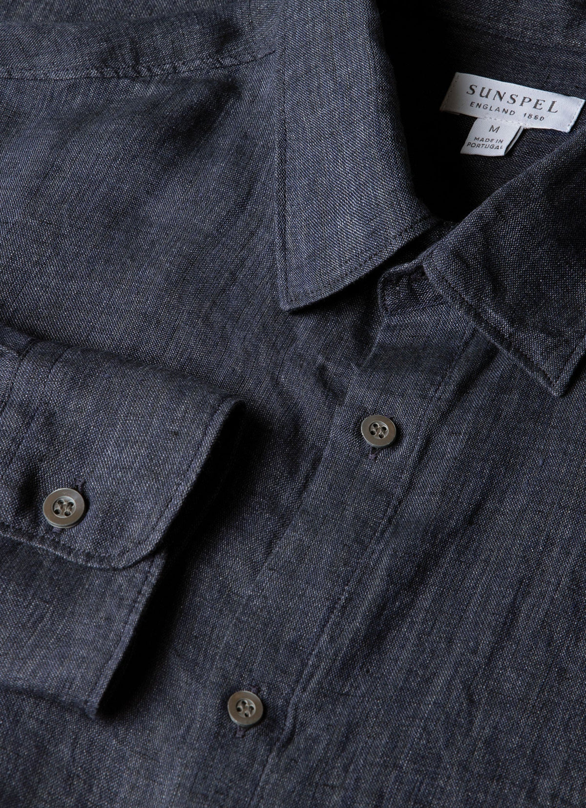 Mens Linen Shirt In Navy Melange Msht2106 Buag