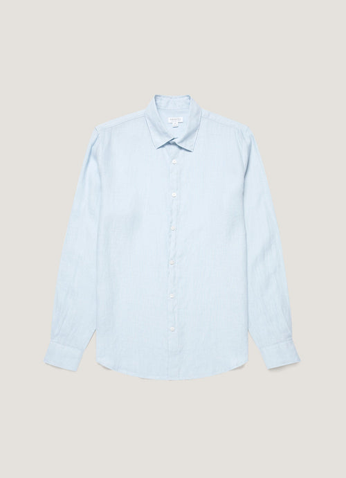 Mens Linen Shirt In Light Blue Msht2106 Buwg