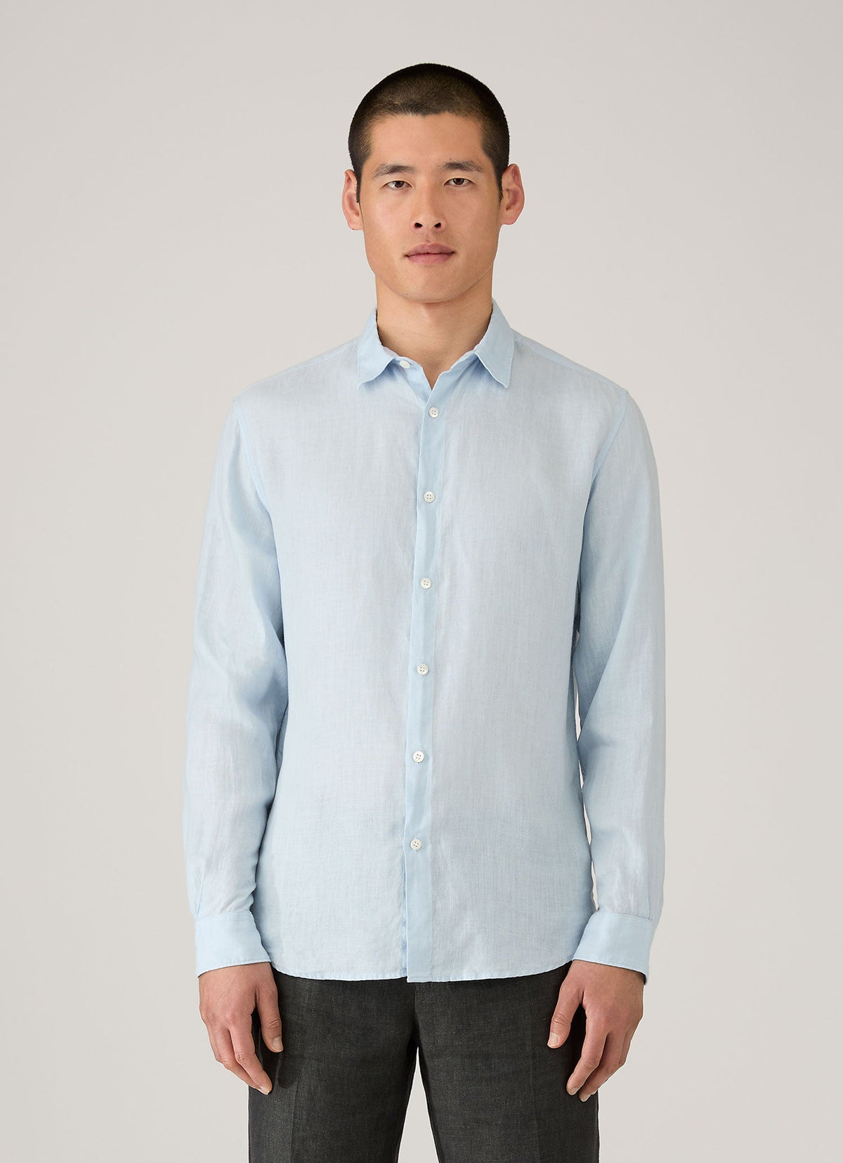Mens Linen Shirt In Light Blue Msht2106 Buwg