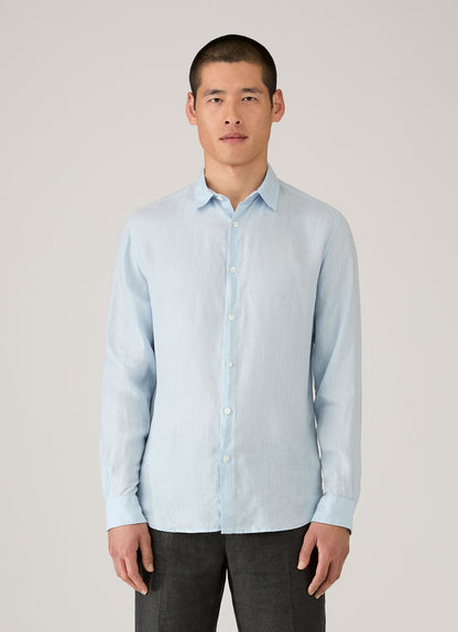 Mens Linen Shirt In Light Blue Msht2106 Buwg
