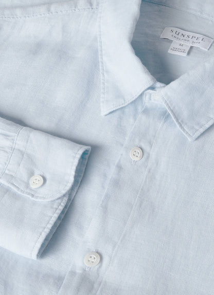 Mens Linen Shirt In Light Blue Msht2106 Buwg