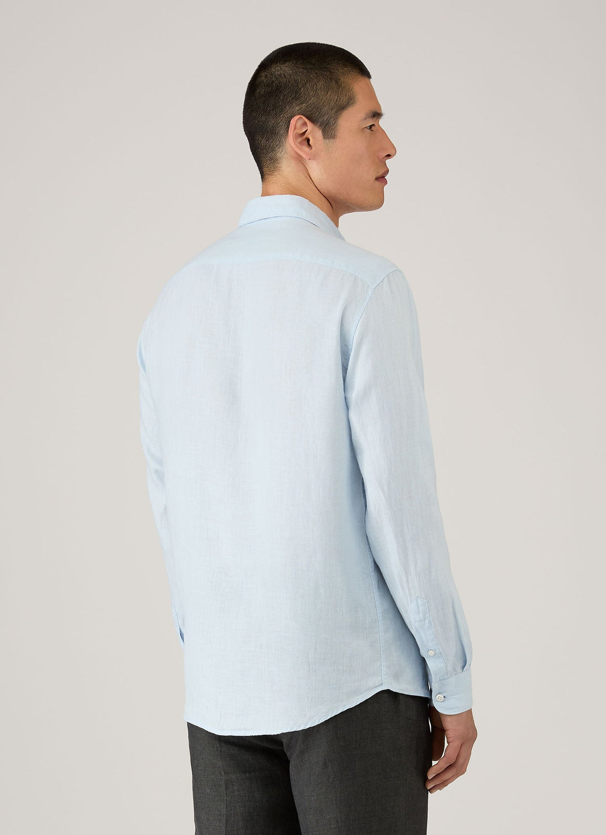 Mens Linen Shirt In Light Blue Msht2106 Buwg