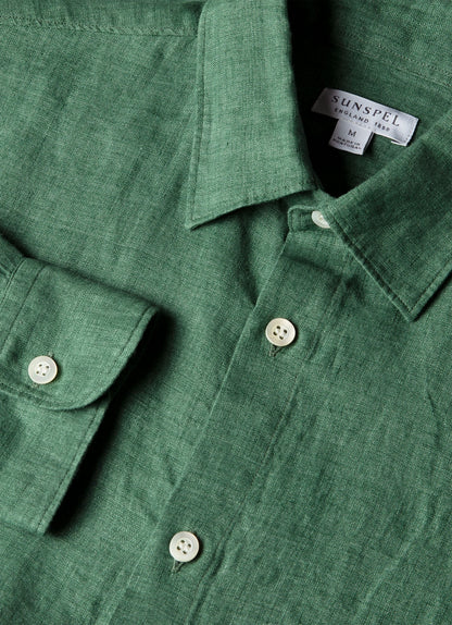 Mens Linen Shirt In Bright Green Msht2106 Gnjc