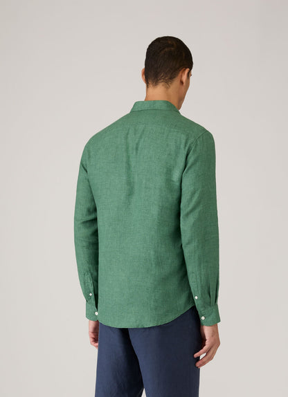 Mens Linen Shirt In Bright Green Msht2106 Gnjc