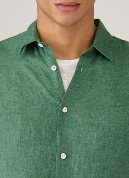 Mens Linen Shirt In Bright Green Msht2106 Gnjc