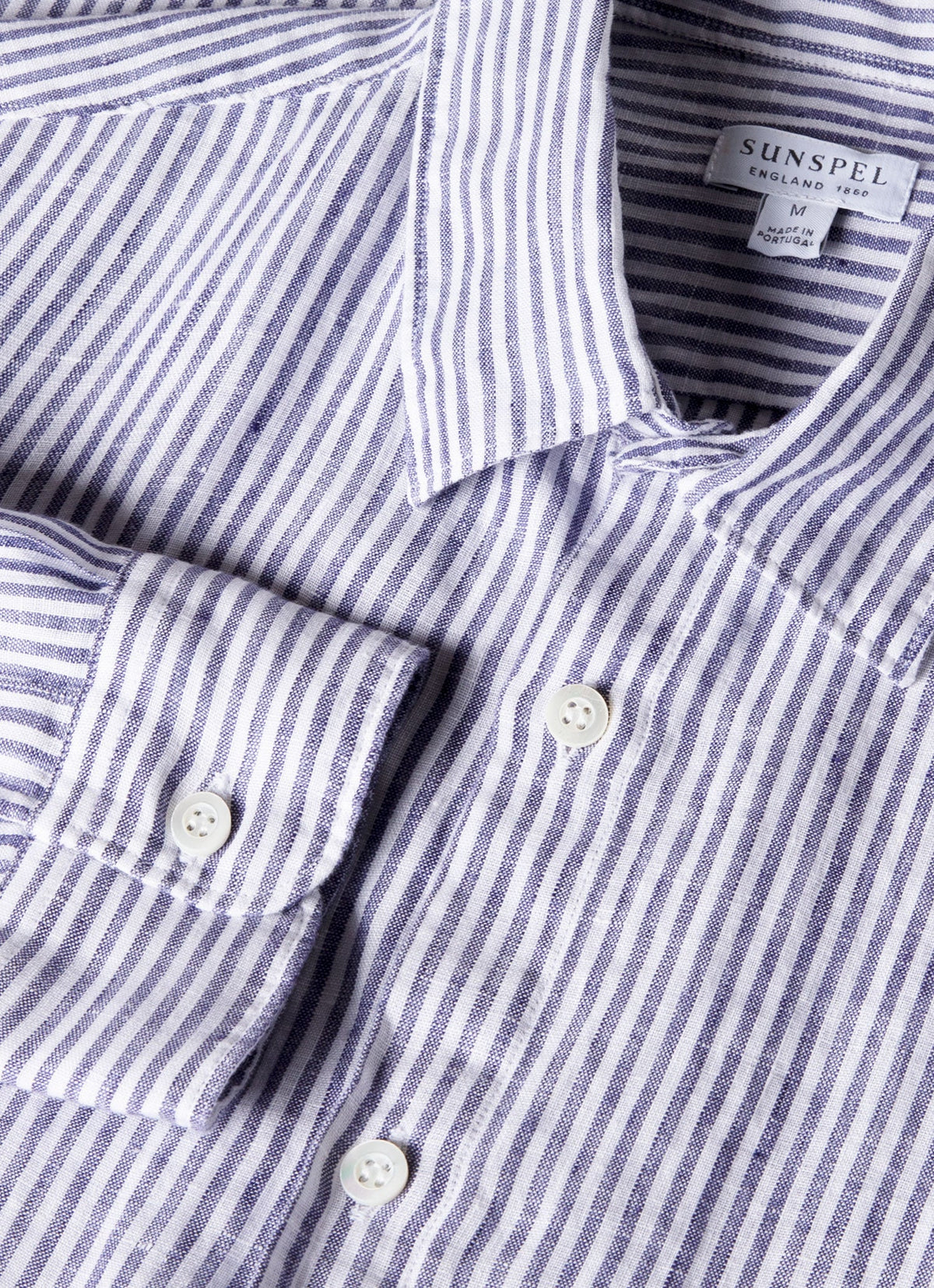 Mens Linen Shirt In White Navy Msht2106 Stoa
