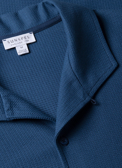 Mens Short Sleeve Textured Jersey Shirt In Soft Denim Msht2109 Buwc