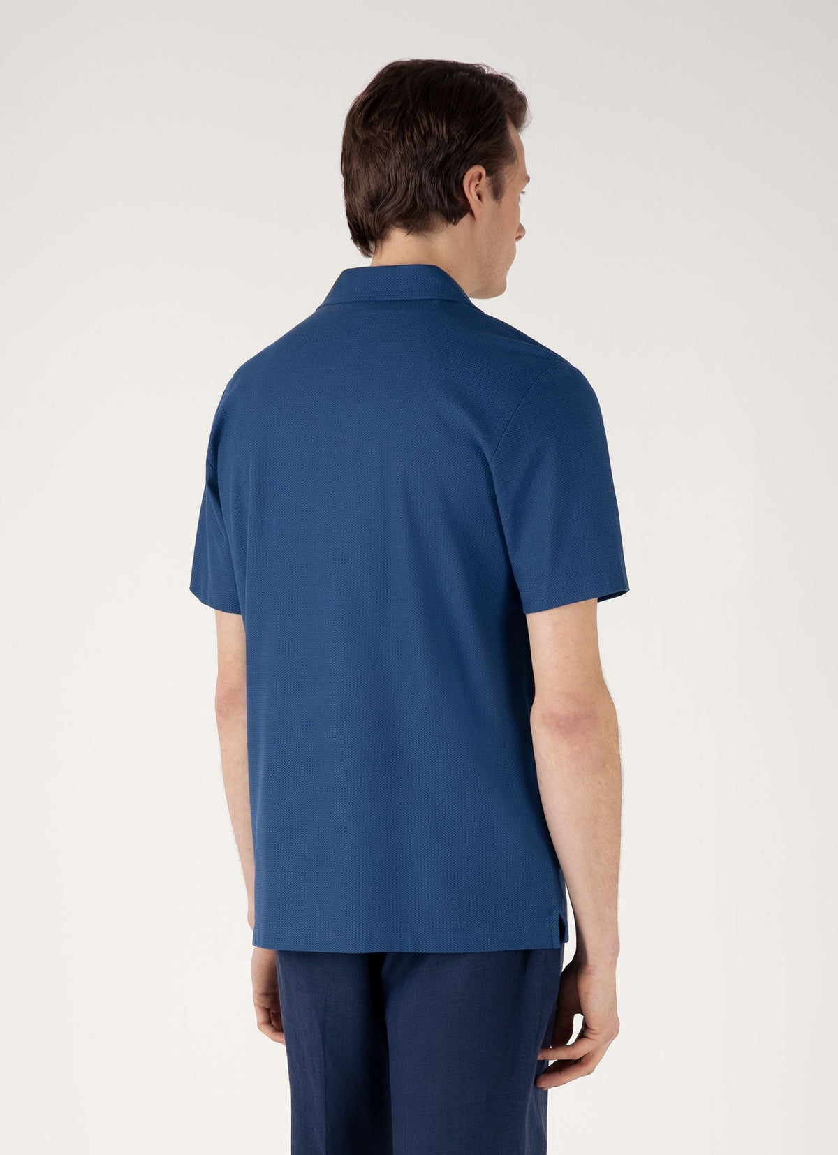 Mens Short Sleeve Textured Jersey Shirt In Soft Denim Msht2109 Buwc