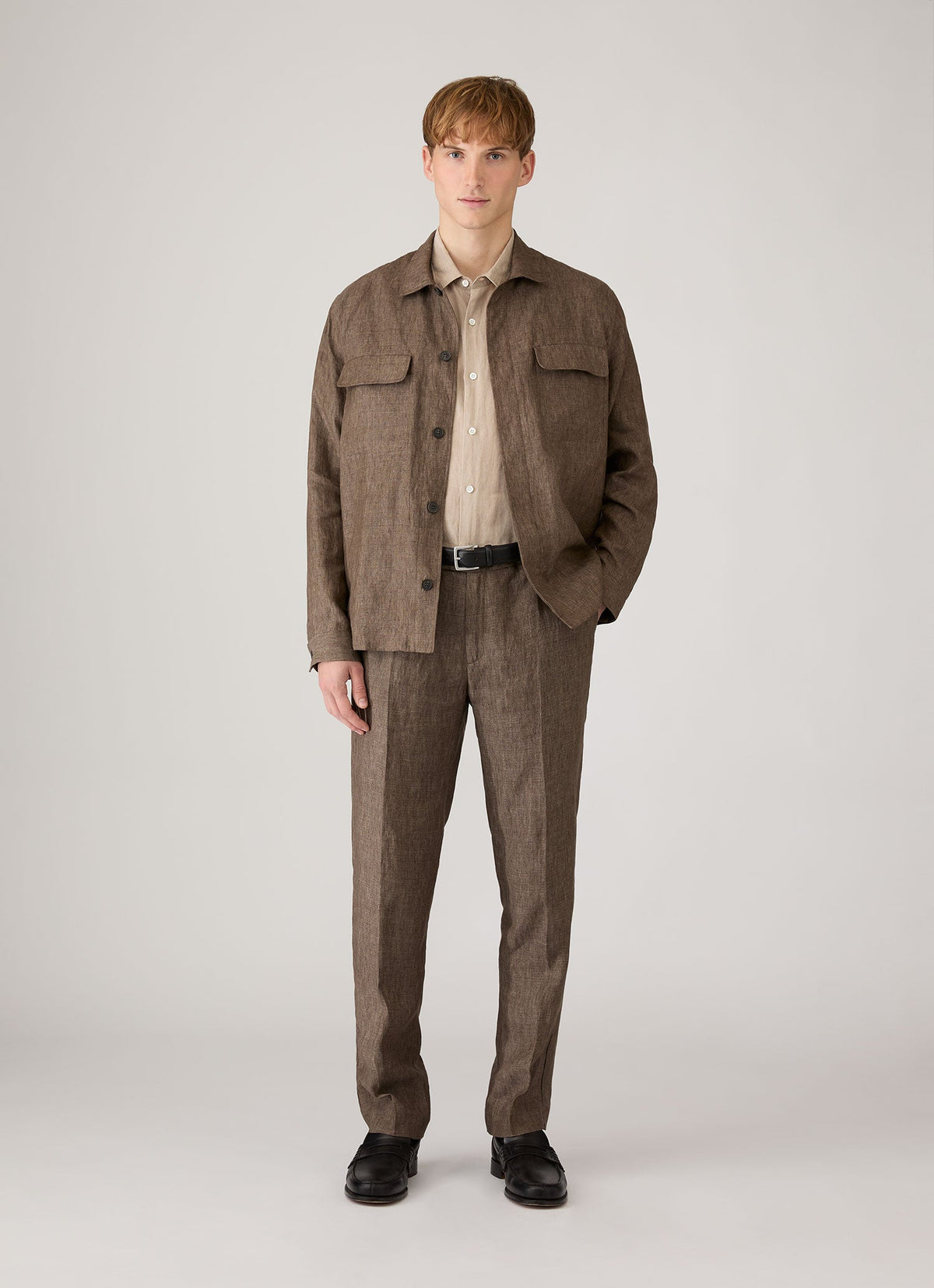 Mens Short Sleeve Linen Shirt In Hazelwood Msht2119 Brgt