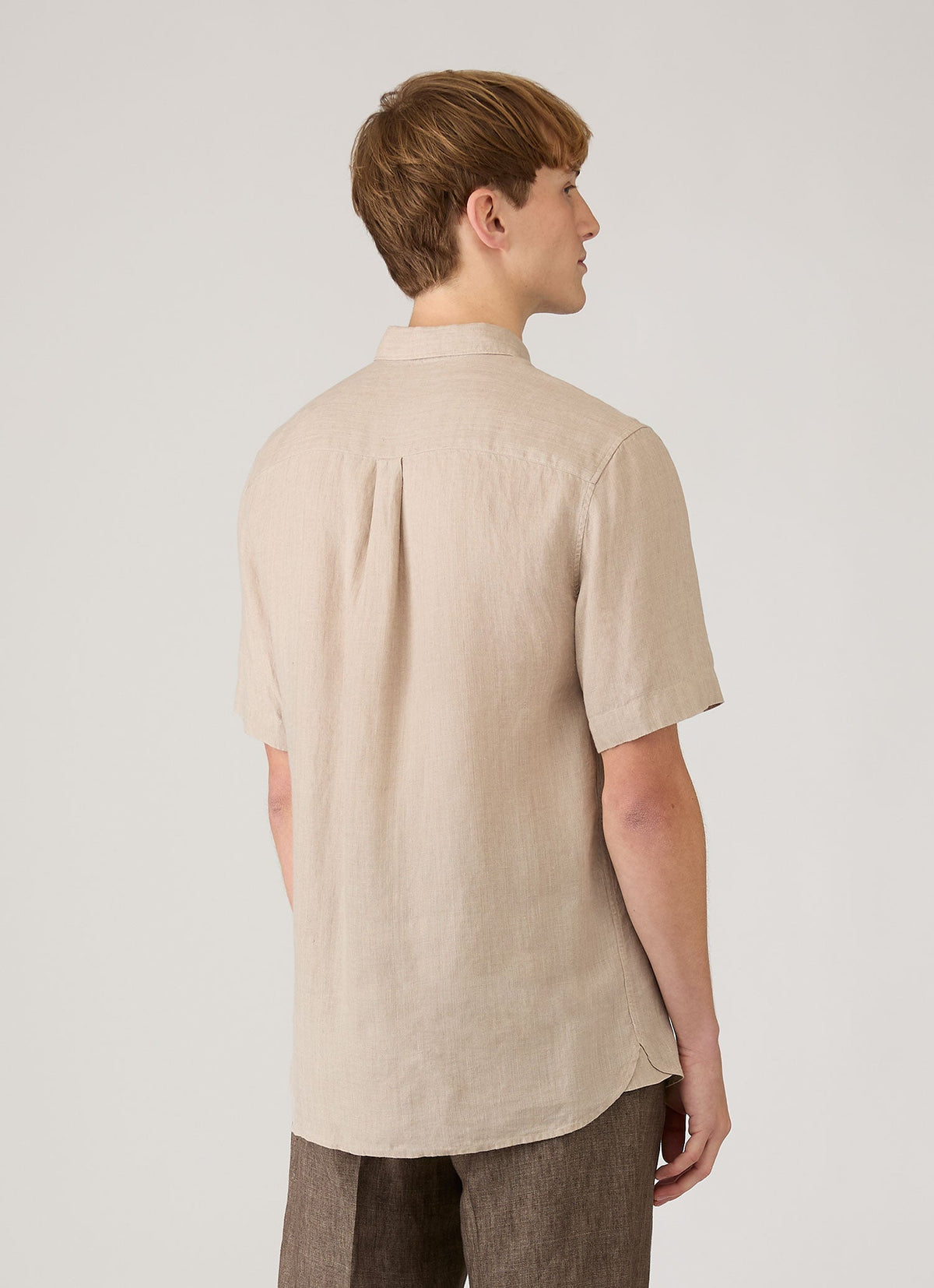 Mens Short Sleeve Linen Shirt In Hazelwood Msht2119 Brgt