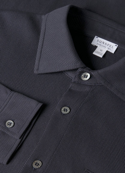 Mens Formal Riviera Shirt In Navy Msht2121 Buaa