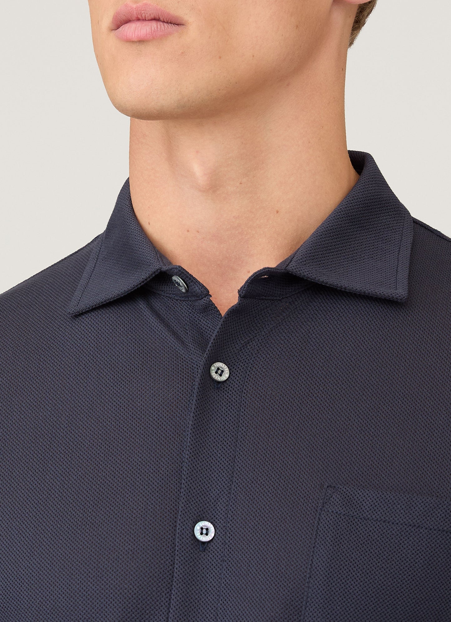 Mens Formal Riviera Shirt In Navy Msht2121 Buaa