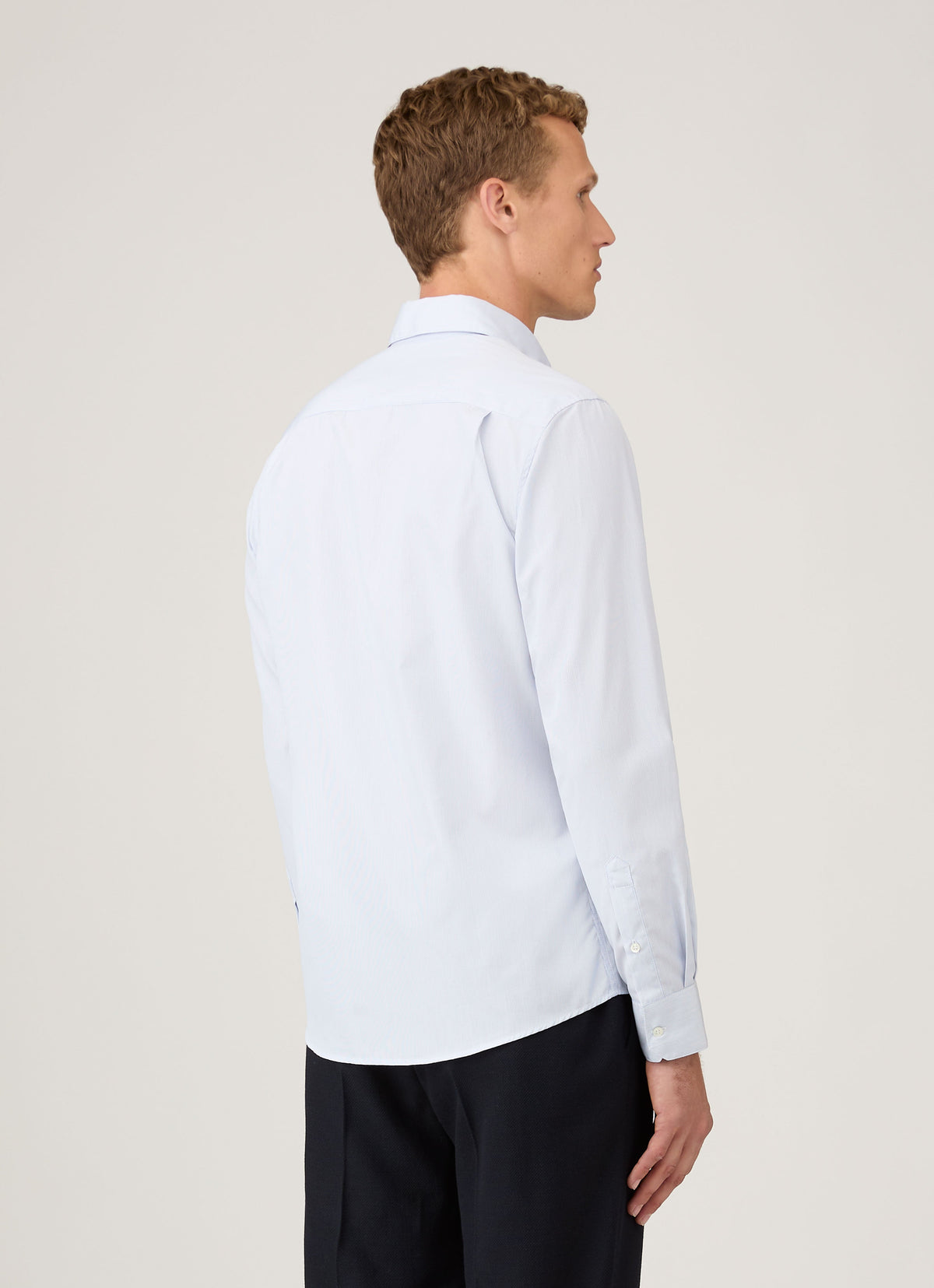 Mens Sea Island Cotton Shirt In Ink Blue Msht2122 Stmx