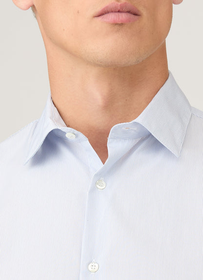 Mens Sea Island Cotton Shirt In Ink Blue Msht2122 Stmx