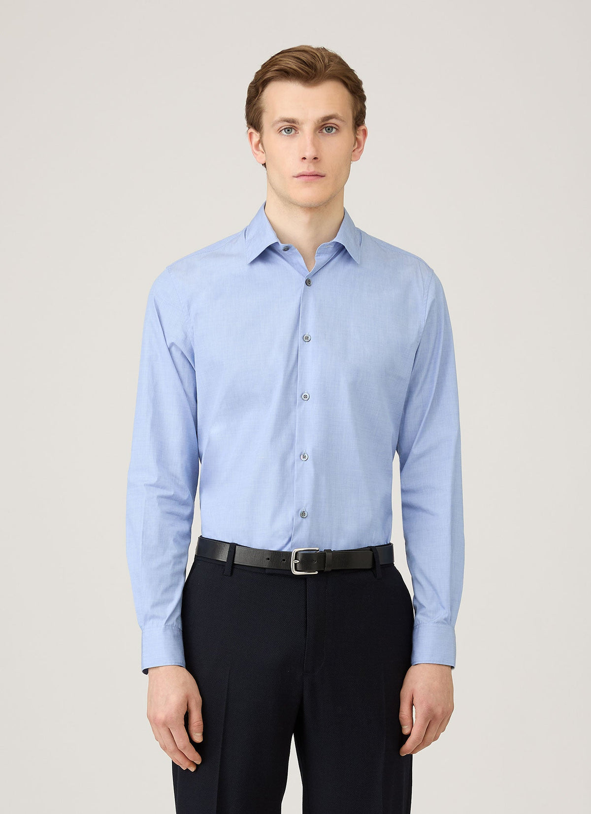 Mens Cotton Stretch Shirt In Dark Blue Msht2123 Buwm