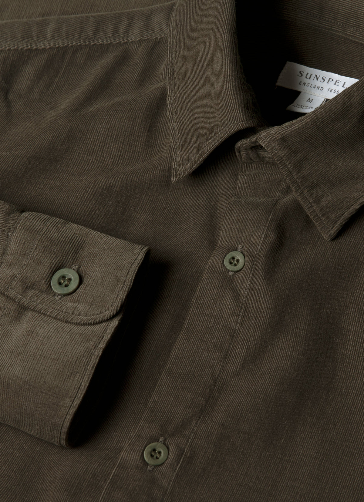 Mens Fine Cord Shirt In Dark Green Msht2130 Gnin