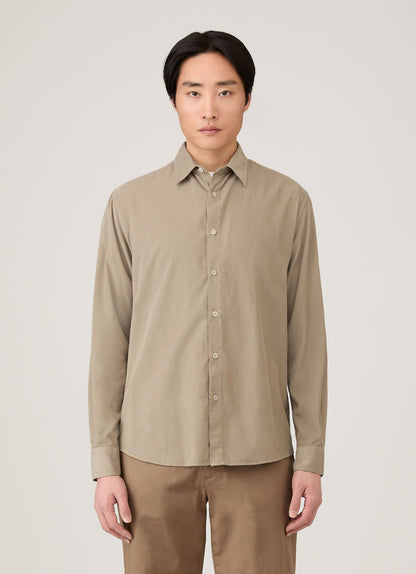 Mens Fine Cord Shirt In Fog Msht2130 Gyff