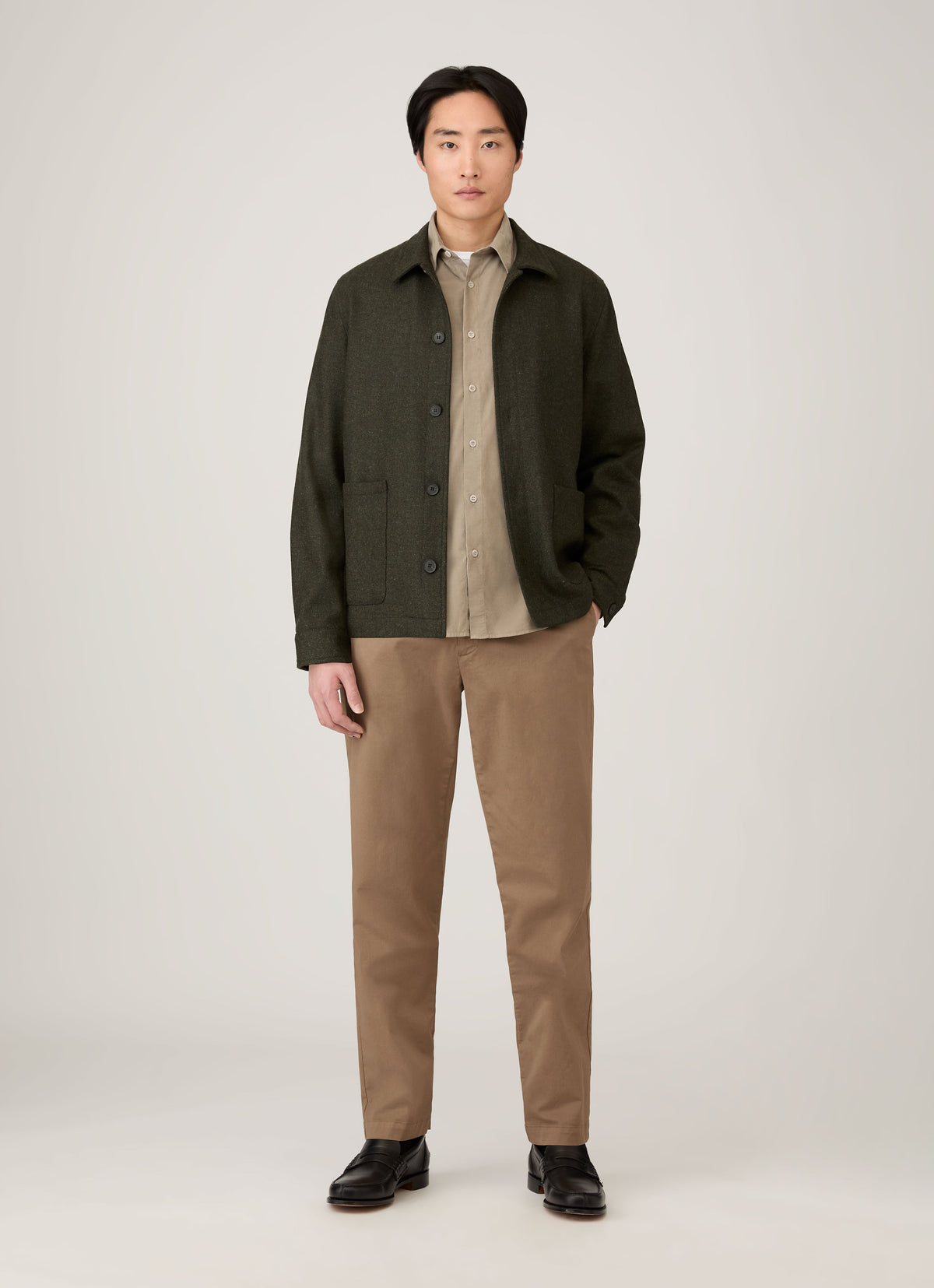 Mens Fine Cord Shirt In Fog Msht2130 Gyff