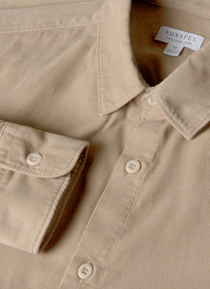 Mens Fine Cord Shirt In Fog Msht2130 Gyff