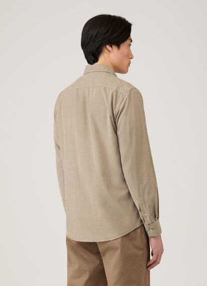 Mens Fine Cord Shirt In Fog Msht2130 Gyff