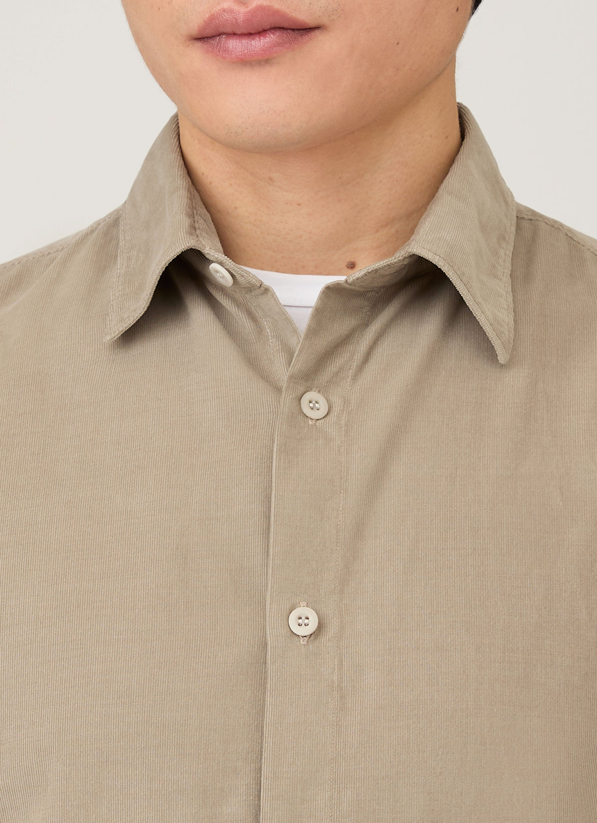 Mens Fine Cord Shirt In Fog Msht2130 Gyff