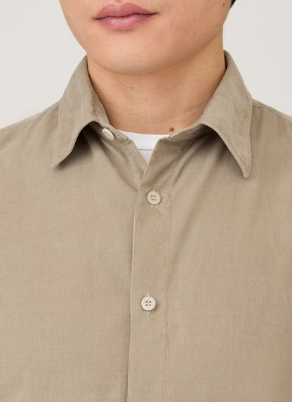 Mens Fine Cord Shirt In Fog Msht2130 Gyff