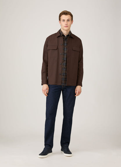 Mens Button Down Flannel Shirt In Bark Check Msht2131C Brgg