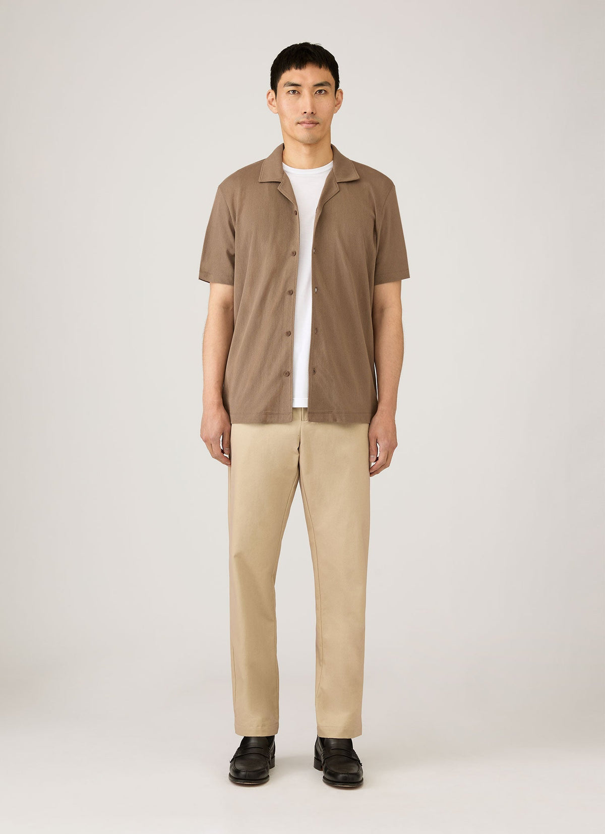 Mens Riviera Camp Collar Shirt In Dark Cedar Msht2147 Brgr