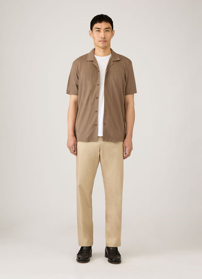 Mens Riviera Camp Collar Shirt In Dark Cedar Msht2147 Brgr