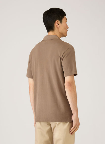 Mens Riviera Camp Collar Shirt In Dark Cedar Msht2147 Brgr