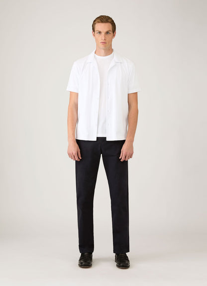 Mens Riviera Camp Collar Shirt In White Msht2147 Whaa