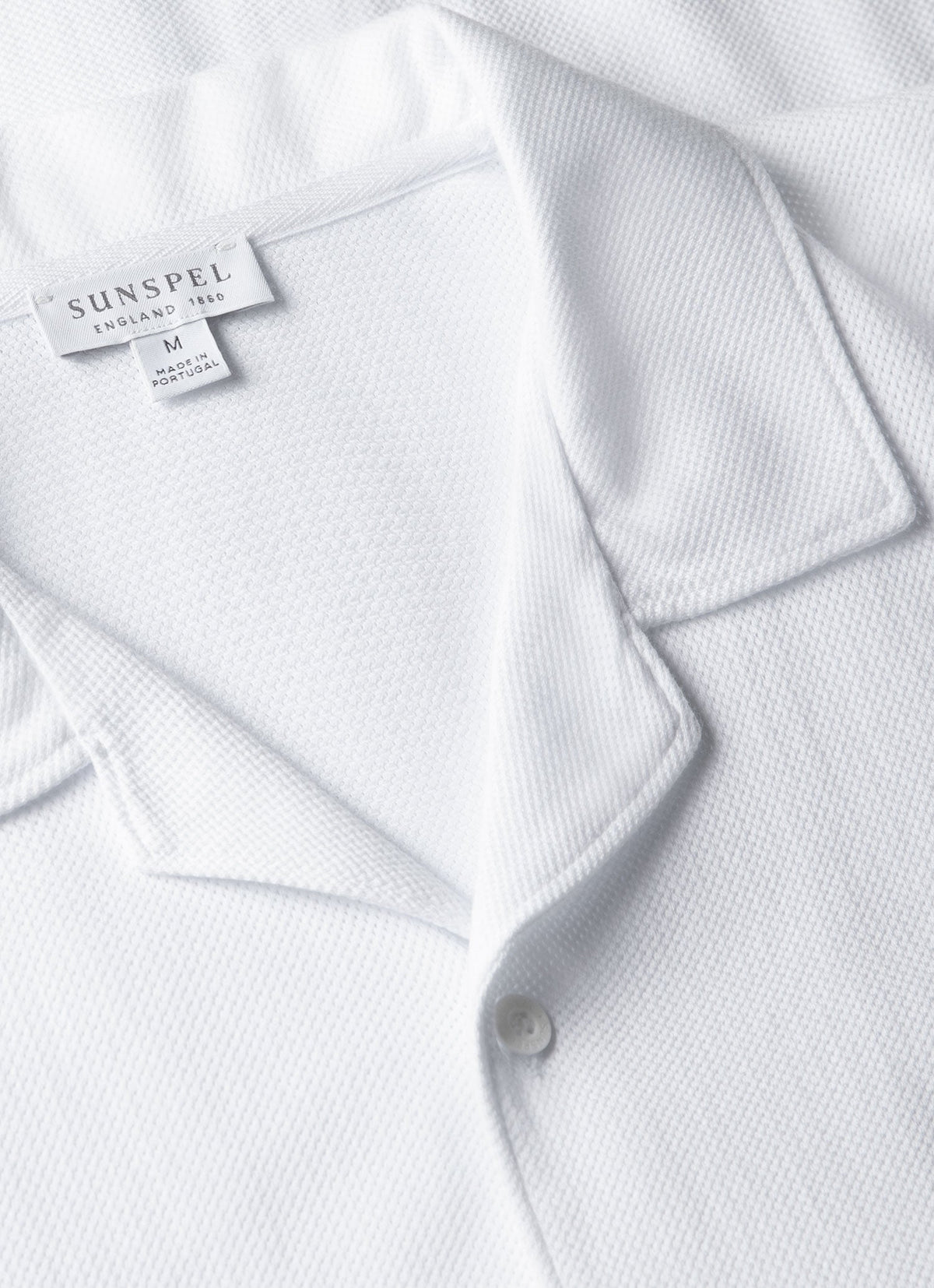 Mens Riviera Camp Collar Shirt In White Msht2147 Whaa