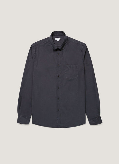 Mens Button Down Poplin Shirt In Navy Msht2148 Buaa