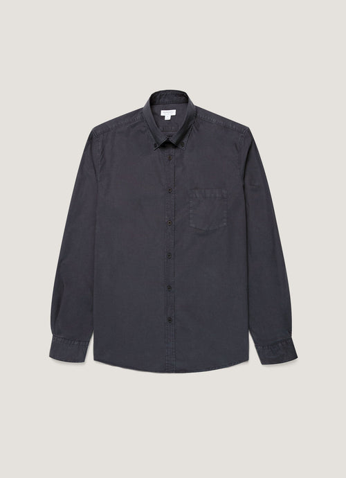 Mens Button Down Poplin Shirt In Navy Msht2148 Buaa