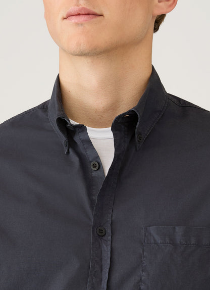 Mens Button Down Poplin Shirt In Navy Msht2148 Buaa